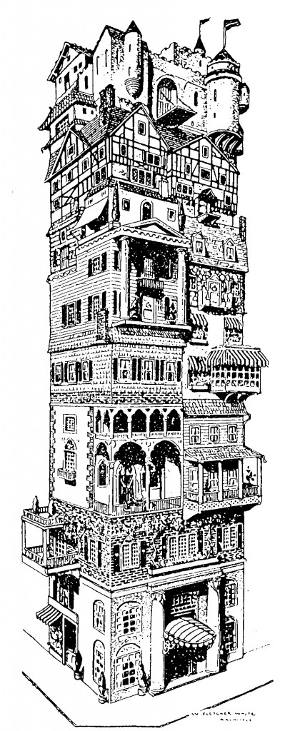 cartoon homes. house-pile. This 1920 cartoon